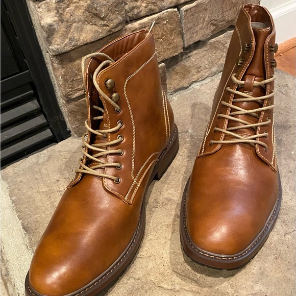 Perry Ellis Portfolio Cognac Boots Sz 13 - Picture 7 of 10